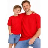 Vodexa Baba Çocuk Kombin Oversize Tişört – Anne Çocuk Twin T-Shirt Sadeee Baskılı - 7 - 8 Yaş - Kırmızı