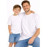 Vodexa Baba Çocuk Kombin Oversize Tişört – Anne Çocuk Twin T-Shirt Sadeee Baskılı - 9 - 10 Yaş - Beyaz