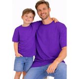 Vodexa Baba Çocuk Kombin Oversize Tişört – Anne Çocuk Twin T-Shirt Sadeee Baskılı - Mor