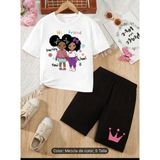 Vodexa Erkek-Çocuk Tişört Şort Takım %100 Pamuk Yazlık Rahat Kalıp Baskılı T-Shirt Çocuk Kombin - 5 - 6 Yaş - Beyaz