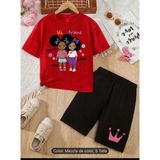 Vodexa Erkek-Çocuk Tişört Şort Takım %100 Pamuk Yazlık Rahat Kalıp Baskılı T-Shirt Çocuk Kombin - 5 - 6 Yaş - Kırmızı