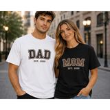Vodexa Erkek Kadın Kombin Oversize T-Shirt Dad Baskılı %100 Pamuk Tişört Rahat Kalıp - Siyah