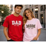 Vodexa Erkek Kadın Kombin Oversize T-Shirt Dad Baskılı %100 Pamuk Tişört Rahat Kalıp - XL - Pembe