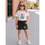 Vodexa Erkek-Kız Çocuk Tişört ve Şort Takım %100 Pamuk Yazlık Rahat Kalıp Baskılı T-Shirt Çocuk Kombin - 3 - 4 Yaş - Beyaz