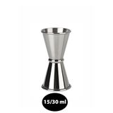 VODİNOX Barista Jigger – 15/30 ml Paslanmaz Çelik Çift Taraflı Kokteyl Ölçü Kabı, Mixology Ekipmanı