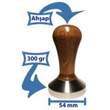 VODİNOX Cafe Bar Barista Ekipmanları Kahve Espresso Tamper Temper İnox Paslanmaz Ahşap Saplı 54 mm