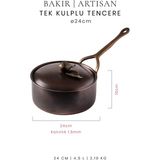 Voeux Artisan Koleksiyonu Bakır Tek Kulplu 24 cm Tencere