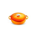 Voeux Kitchenware Amusant Turuncu 24 cm Sığ Döküm Tencere