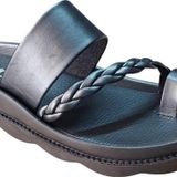 Voga 1724 Siyah Cilt Parmak Arası Comfort Casual Anatomik Terlik