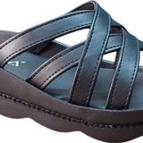 Voga 1727 Siyah Cilt Comfort Casual Anatomik Günlük Terlik