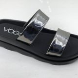Voga 1761 Platın Rugan Comfort Casual Bayan Terlık