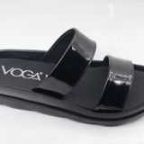 Voga 1761 Sıyah Rugan Comfort Casual Bayan Terlık