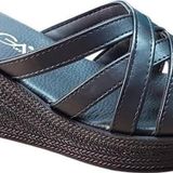 Voga 2027 Siyah Cilt Dolgu Taban Comfort Casual Günlük Terlik