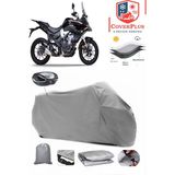 Voge 500 Ds Branda Gri Arka Çanta Uyumlu(Topcase) Motosiket Brandası Motor Örtüsü Çadır Su Geçirmez Motosiklet Kılıfı Motor Brandası,lastikli,taşıma Torbalı