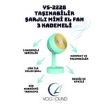 Voground Taşınabilir Şarjlı Mini Fan 3 Derece Portatif Fan Vantilatör Klima Şarjlı Soğutucu Serinletici