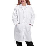 VOGRYE Çocuklar için Laboratuvar Önlüğü Kız ve Erkek Çocuklar için Doktor Laboratuvar Önlüğü (Beyaz, 110)