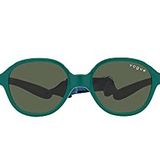 Vogue Eyewear Çocuk Vj2012 Yuvarlak Güneş Gözlüğü, Kauçuk üzerine yeşil Koyu Mavi/Koyu Yeşil, 43 mm