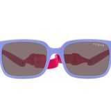 Vogue Eyewear Çocuklar Vj2017 Kare Güneş Gözlüğü, Fuşya Kauçuk/Menekşe üzerine Leylak, 45 mm