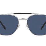 Vogue Eyewear Erkek Vo4256s Kare Güneş Gözlüğü, Gümüş/Koyu Mavi, 57 mm