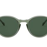 Vogue Eyewear Erkek Vo5327s Yuvarlak Güneş Gözlüğü, Şeffaf Gri/Koyu Yeşil