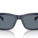 Vogue Eyewear Erkek Vo5530s Kare Güneş Gözlüğü, Tam Koyu Mavi/Mavi Polarize, 55 mm