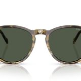Vogue Eyewear Erkek Vo5599s Yuvarlak Güneş Gözlüğü, Sarı Havana/Koyu Yeşil Polarize, 53 mm