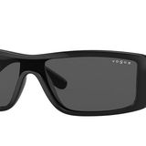 Vogue Eyewear Kadın Güneş Gözlüğü Siyah Çerçeve, Koyu Gri Lensler, 0MM, Siyah, 22 mm