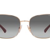 Vogue Eyewear Kadın Güneş Gözlüğü Tunç Çerçeve, Gri Gradyan Mavi Lensler, 56MM, Pembe Altın, Large