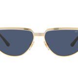 Vogue Eyewear Kadın Güneş Gözlüğü Üst Gümüş/Altın Çerçeve, Koyu Mavi Lensler, 56MM, Üst Gümüş/Altın, 56 mm