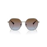 Vogue Eyewear Kadın Vo4318sb Yuvarlak Güneş Gözlüğü, Gunmetal/Azure Gradyan Pembe Gradyan Kahverengi, 55 mm