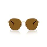 Vogue Eyewear Kadın Vo4318sb Yuvarlak Güneş Gözlüğü, Soluk Altın/Koyu Kahverengi Polarize, 55 mm