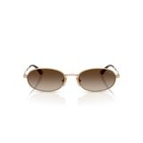 Vogue Eyewear Kadın VO4353S Oval Güneş Gözlüğü, Soluk Altın/Kahverengi Gradyan, 54 mm