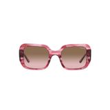 Vogue Eyewear Kadın Vo5369s Dikdörtgen Güneş Gözlüğü, Çizgili Kırmızı/Pembe Gradyan Gri