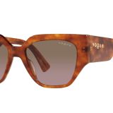 Vogue Eyewear Kadın Vo5409s Kare Güneş Gözlüğü, Sarı Havana/Menekşe Gradyan Kahverengi, 52 mm