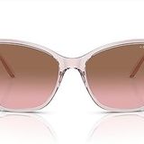 Vogue Eyewear Kadın Vo5520s Kelebek Güneş Gözlüğü, Şeffaf Pembe/Pembe Gradyan Kahverengi, 56 mm