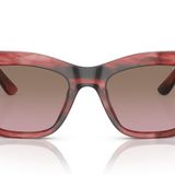 Vogue Eyewear Kadın Vo5524s Kare Güneş Gözlüğü, Kırmızı Havana/Menekşe Gradyan Kahverengi, 54 mm