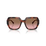 Vogue Eyewear Kadın Vo5612sb Kare Güneş Gözlüğü, Kırmızı Havana/Pembe Gradyan Kahverengi, 55 mm