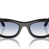 Vogue Eyewear Kadın Vo5616s Kedi Gözü Güneş Gözlüğü, Siyah/Şeffaf Gradyan Açık Mavi, 51 mm