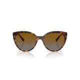Vogue Eyewear Kadın Vo5634sb Kedi Gözü Güneş Gözlüğü, Çizgili Koyu Havana/Gri Gradyan Kahverengi Polarize, 53 mm