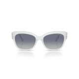Vogue Eyewear Kadın Vo5638su Evrensel Fit Kelebek Güneş Gözlüğü, Üst Beyaz/Opal Süt/Gri Gradyan Mavi, 55 mm