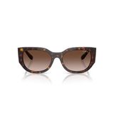 Vogue Eyewear Kadın Vo5641su Evrensel Fit Kare Güneş Gözlüğü, Koyu Havana/Gradyan Kahverengi, 53 mm