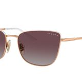 Vogue Eyewear VO4308S Güneş Gözlüğü, Gül Altın/Üst Beyaz/Gri Gradyan Menekşe Polarize, 56 mm, Altın, 56 mm