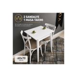 VOGUE TASARIM VE AKSESUAR 60x70 Küçük Mutfak masa takımı Şık & Dayanıklı yemek masası bohem renk balkon ve kahve köşesi uyumlu