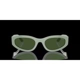 Vogue Unisex Güneş Gözlüğü - Geometrik/İrregüler Açık Yeşil Kemik Çerçeve Koyu Yeşil Cam 0Vo5585s