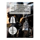 vogutima Çelik Motosiklet Anahtarlığı - Kişiselleşen Şans Çanı Guardian Bell Muhafız Melek Kanadı Model Koruyucu Luck Bell