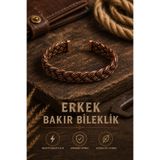 vogutima Erkek Bakır Bileklik - Örgü Model %100 Saf Bakır Erkek Bileklik