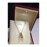 vogutima jewelery&silver by timuçin mavili Kadın Çelik Kolye - Üç Boyutlu Çelik (A) Harf Gold Renk Deniz Ve Havuz Suyuna Dayanıklı Paslanmaz Kolye