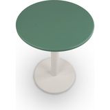Voi Design Ploum Yuvarlak Mutfak ve Balkon Masası 60 cm - Metal Ayaklı, Yeşil Tabla & Beyaz Gövde