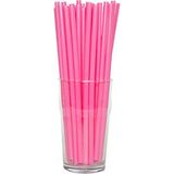 Voice Pembe, Renkli Pipet Plastik 100'LÜ Kokteyl Pipet Frozen Pipet