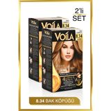 Voila Kadın 2'li Paket Keratin Kalıcı Bal Köpüğü 8.34 Saç Boyası